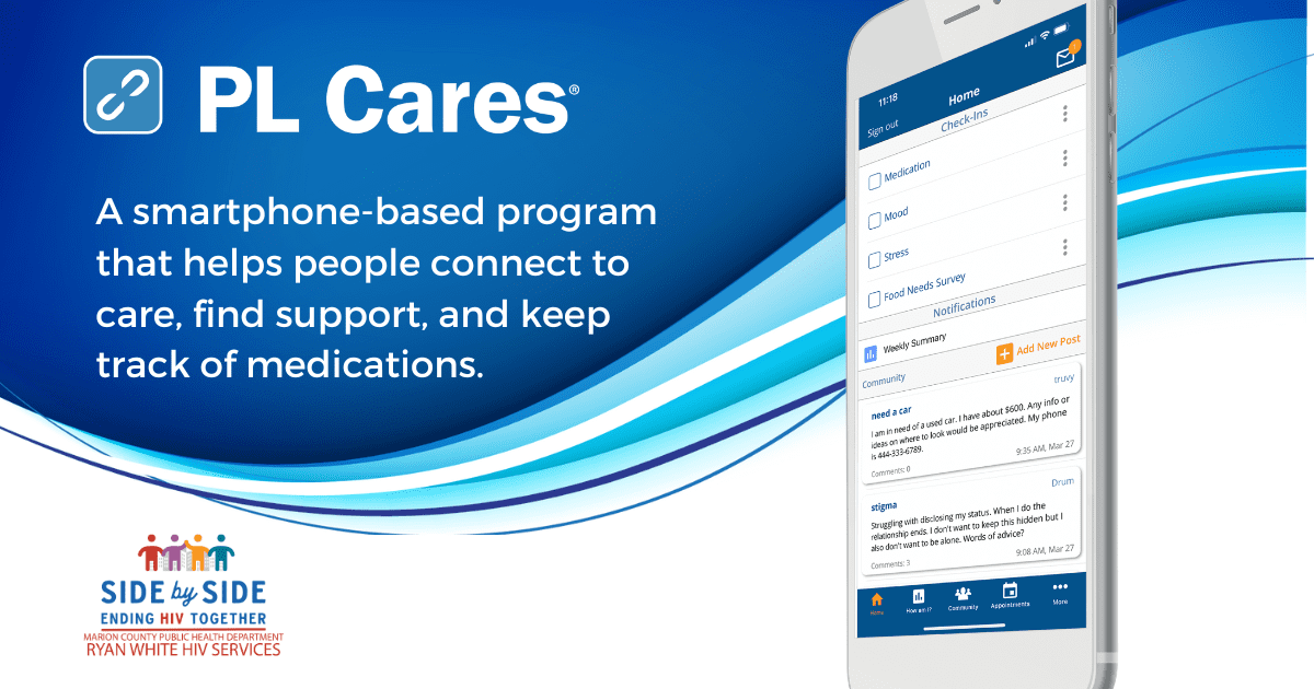 PL Cares: A smartphone-based program that helps people connect to care, find support, and keep track of medications.